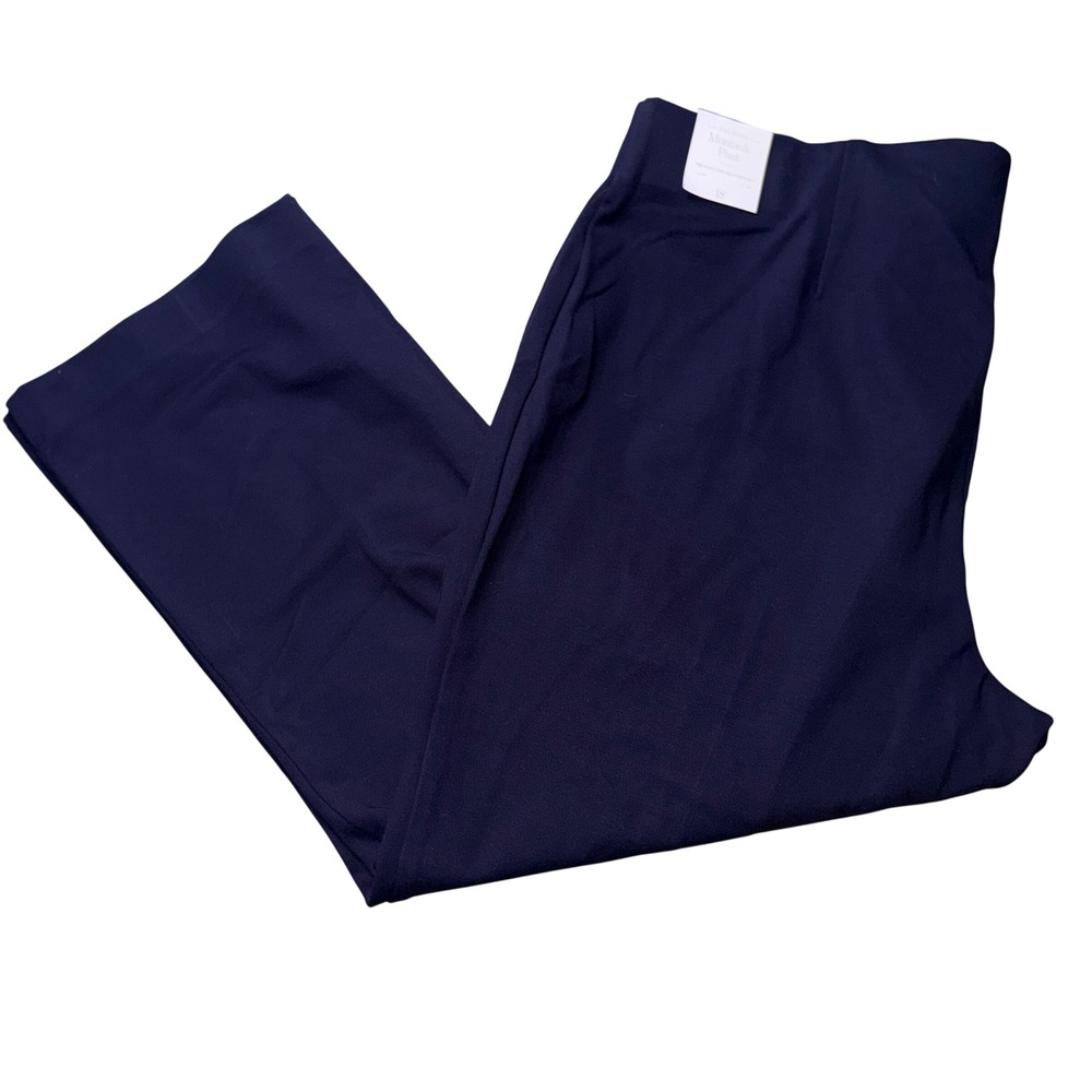 Talbots Montauk Pant 18 Navy Blue High Waist Flare Leg Ankle Length Stretch NWT